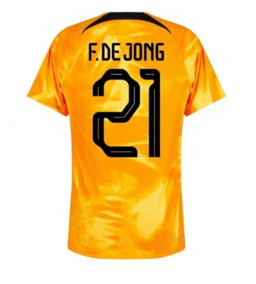 Holandia Frenkie de Jong #21 Koszulka Podstawowych MŚ 2022 Krótki Rękaw